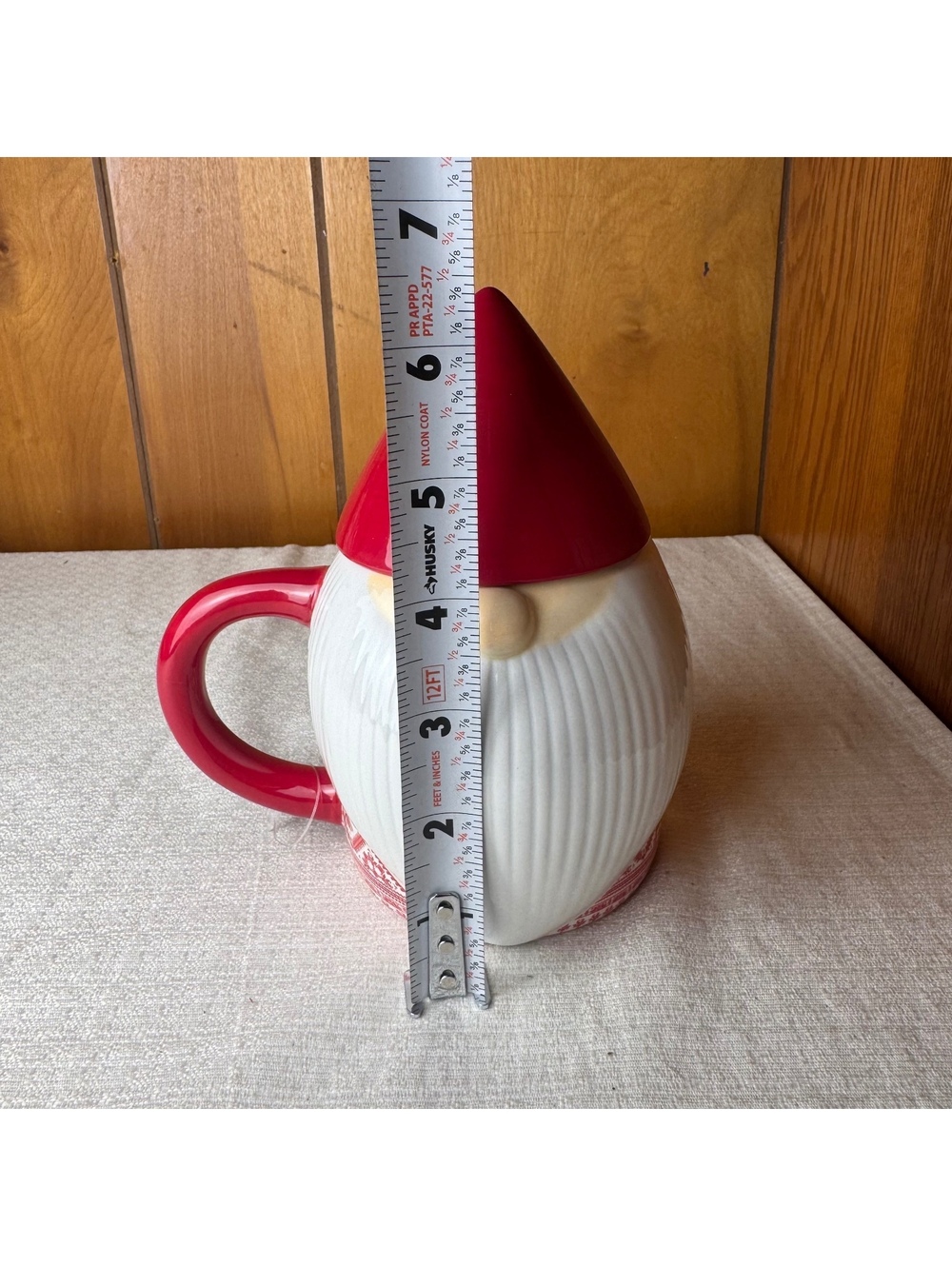 Christmas Gnome Mug With Lid Red Hat Ceramic Holiday Coffee Cup Nordic Decor - Picture 7 of 7